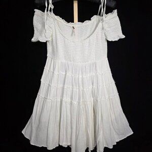 Free People Happy With You Mini Dress White M